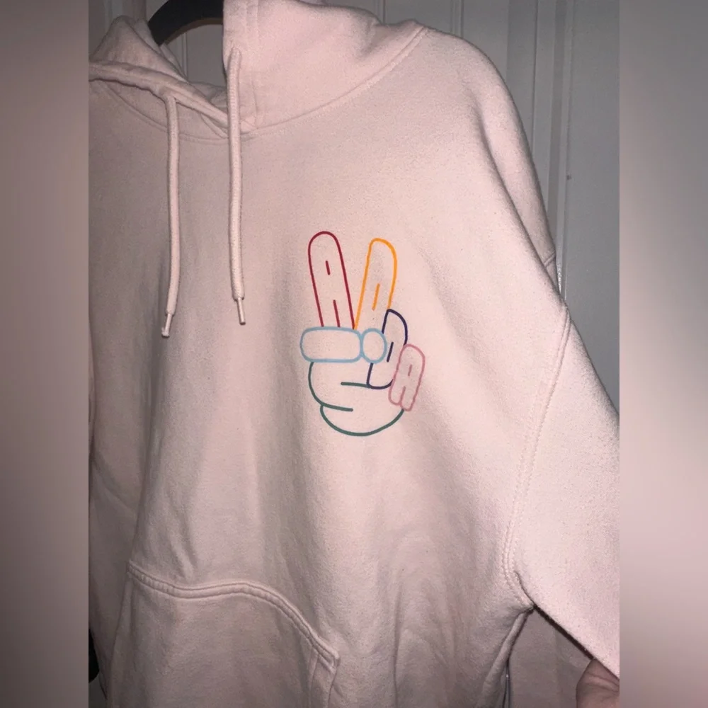Adidas Size Medium‎ Men's Light Pink Logo Hoodie
